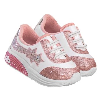 Tenis-Casual-Branco-Rosa-e-Prata-Kids-Sky-|-Molekinha-Tamanho--18---Cor--BRANCO-0